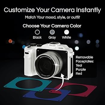 Amazon | Minolta デジタルカメラ – 56MP写真、4K 60FPSビデオ